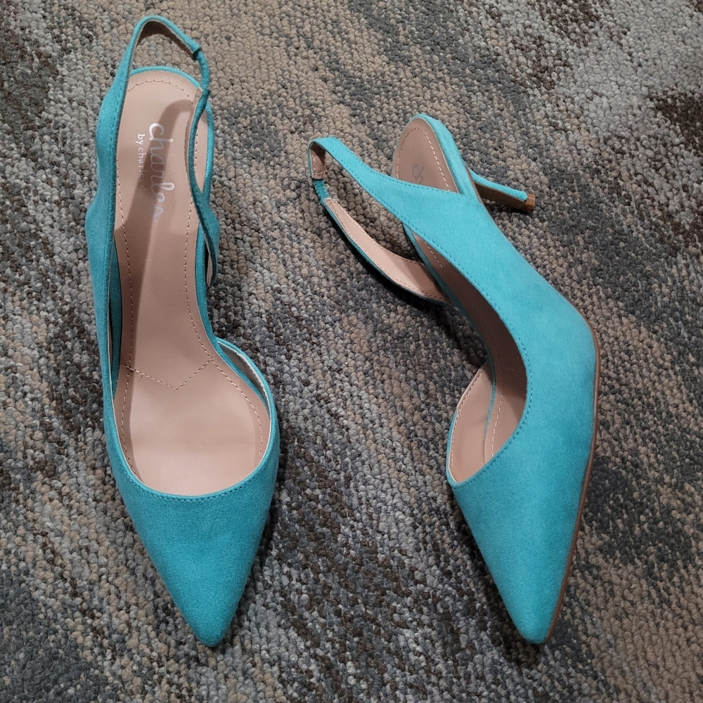 Brand New Turquoise Sling Backs